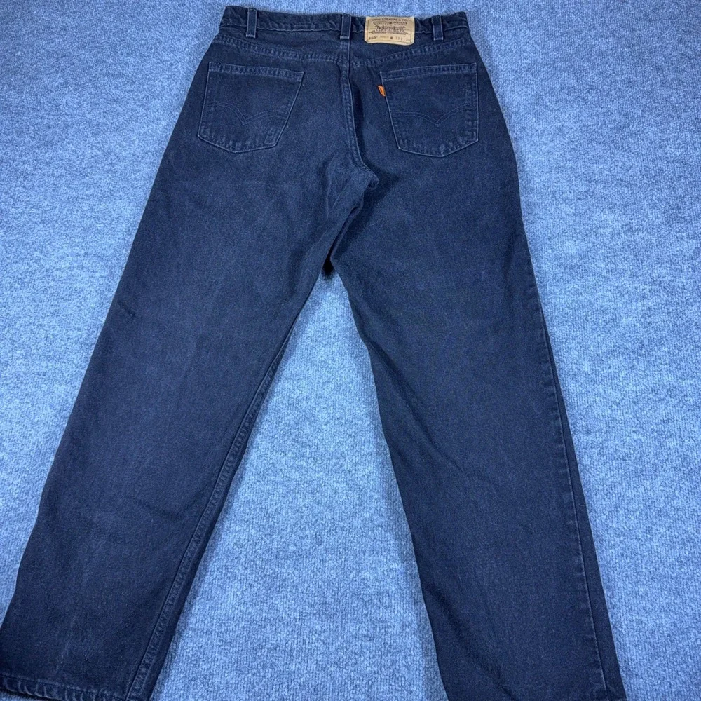 Vintage Levis 550 Orange Tab Mens 33x30 Black Relaxed Tapered Leg Jeans USA 90s
